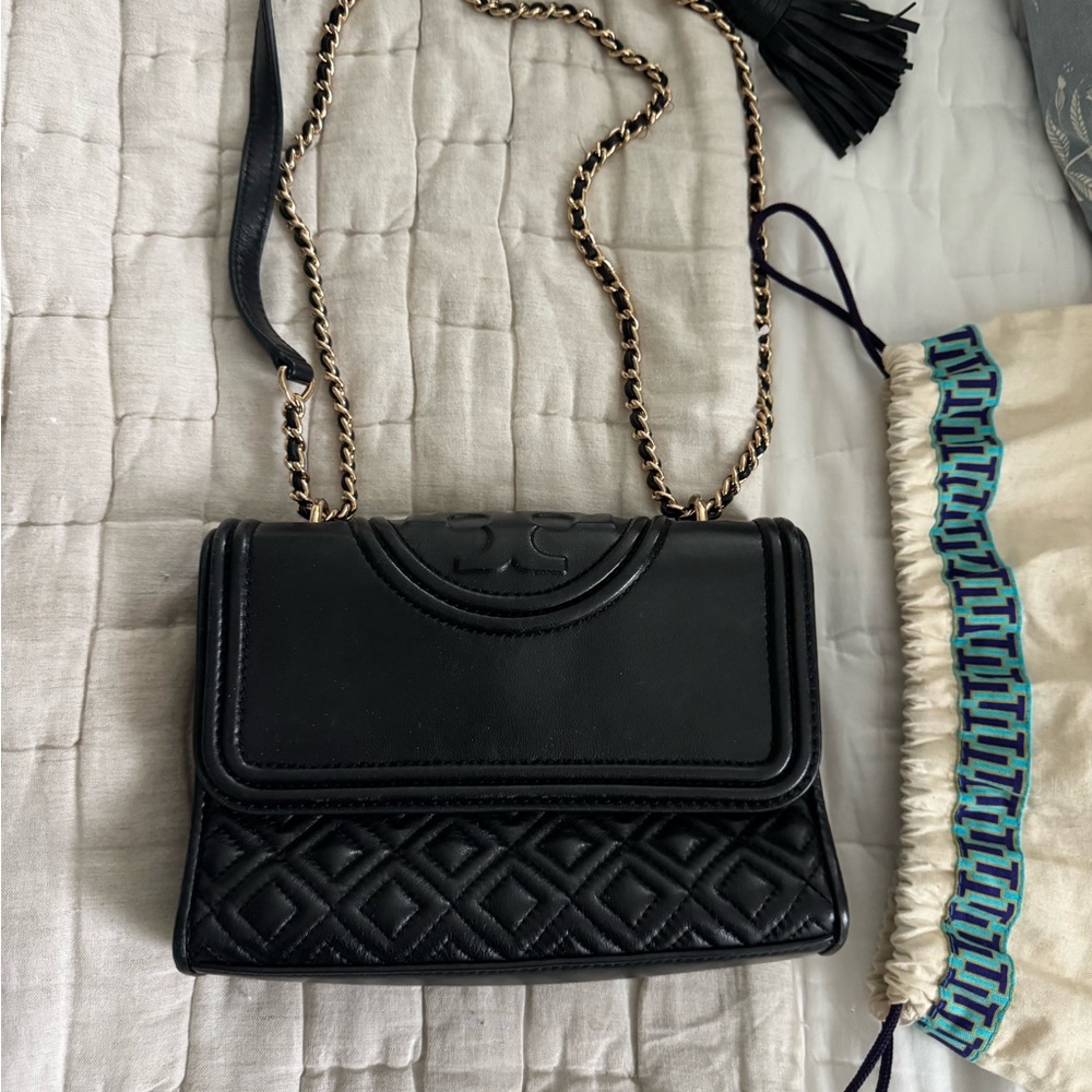 Tory Burch Black Quilted Chain Shoulder Bag
